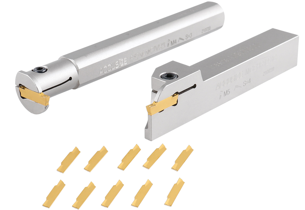 2Pc Indexable External & Internal Grooving Tool Set