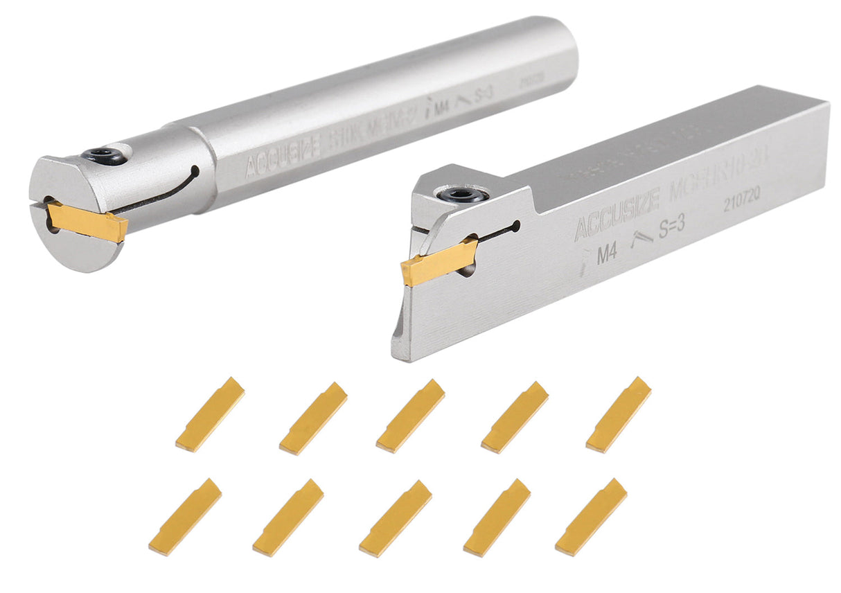 2Pc Indexable External & Internal Grooving Tool Set