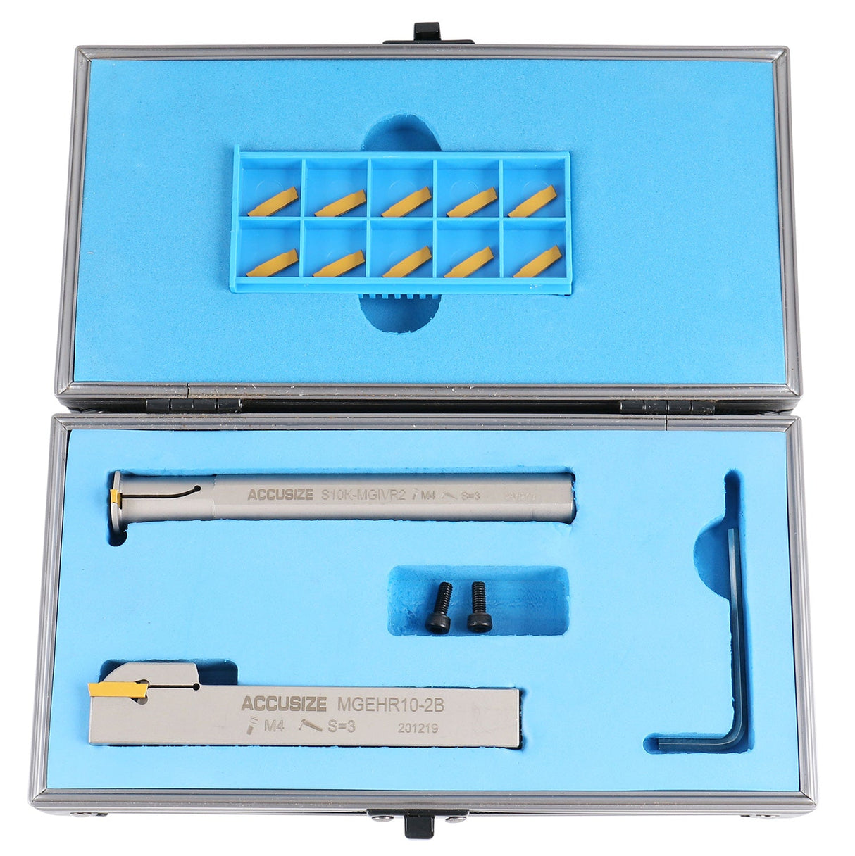 2Pc Indexable External & Internal Grooving Tool Set