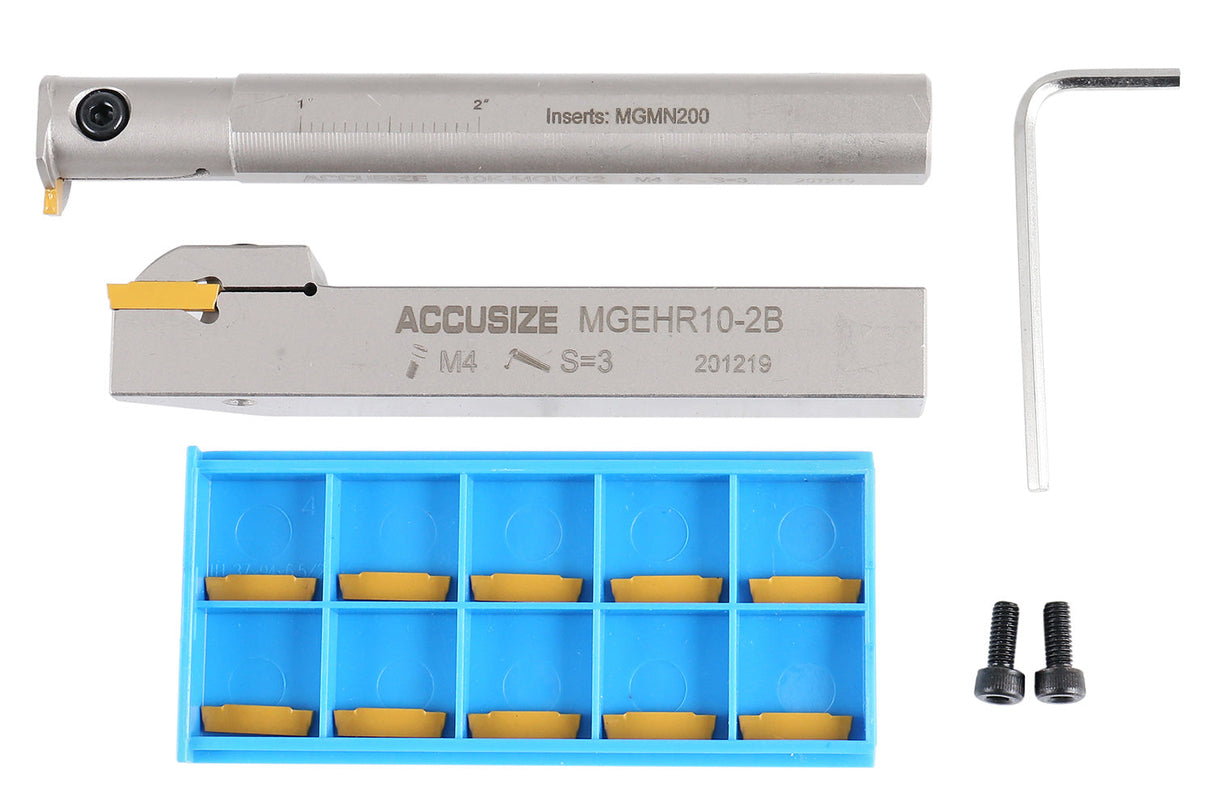 2Pc Indexable External & Internal Grooving Tool Set