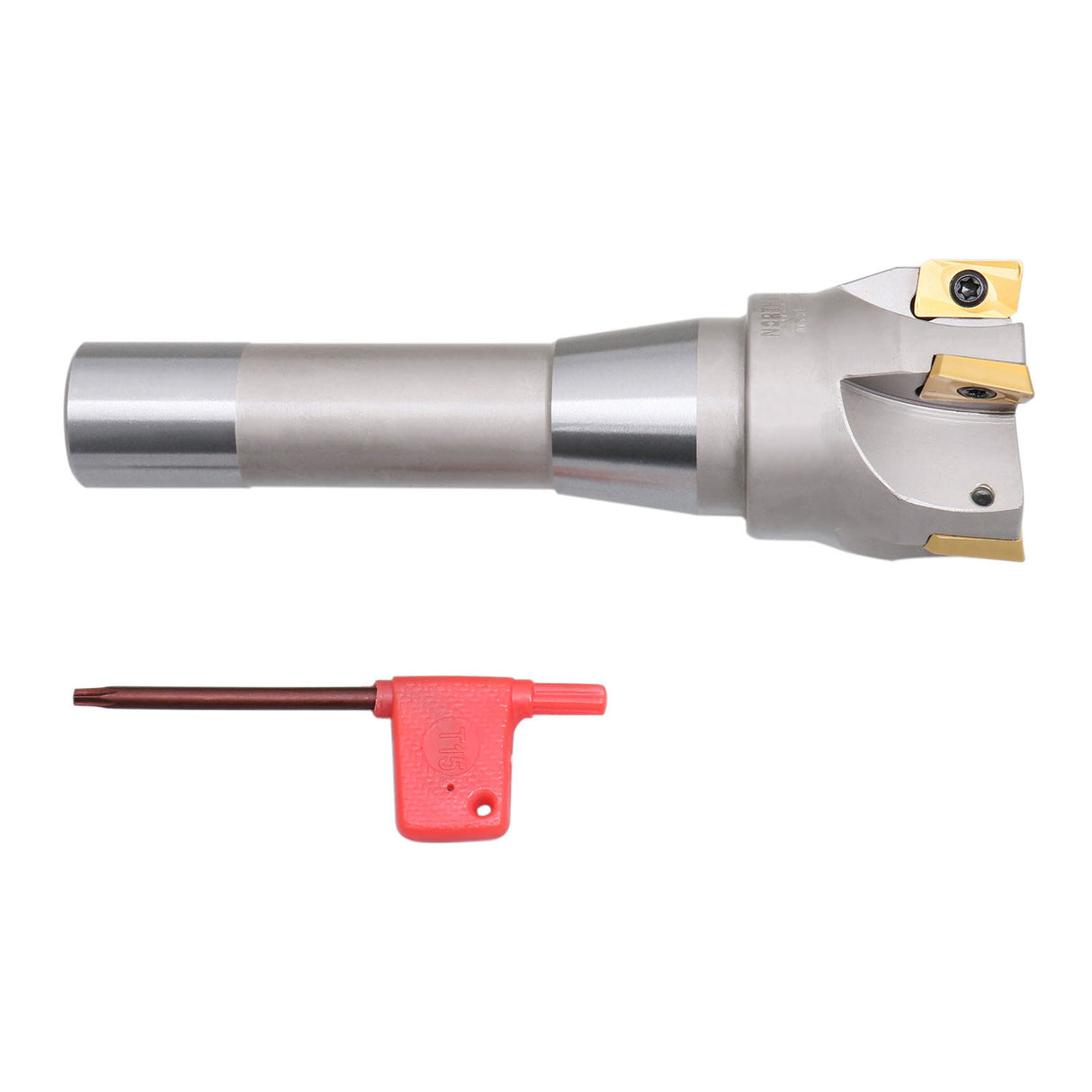 2" x 6-1/8" 90 Degree R8 Shank Indexable End Mills with 5 APKT1604 Carbide Inserts, #0028-6906