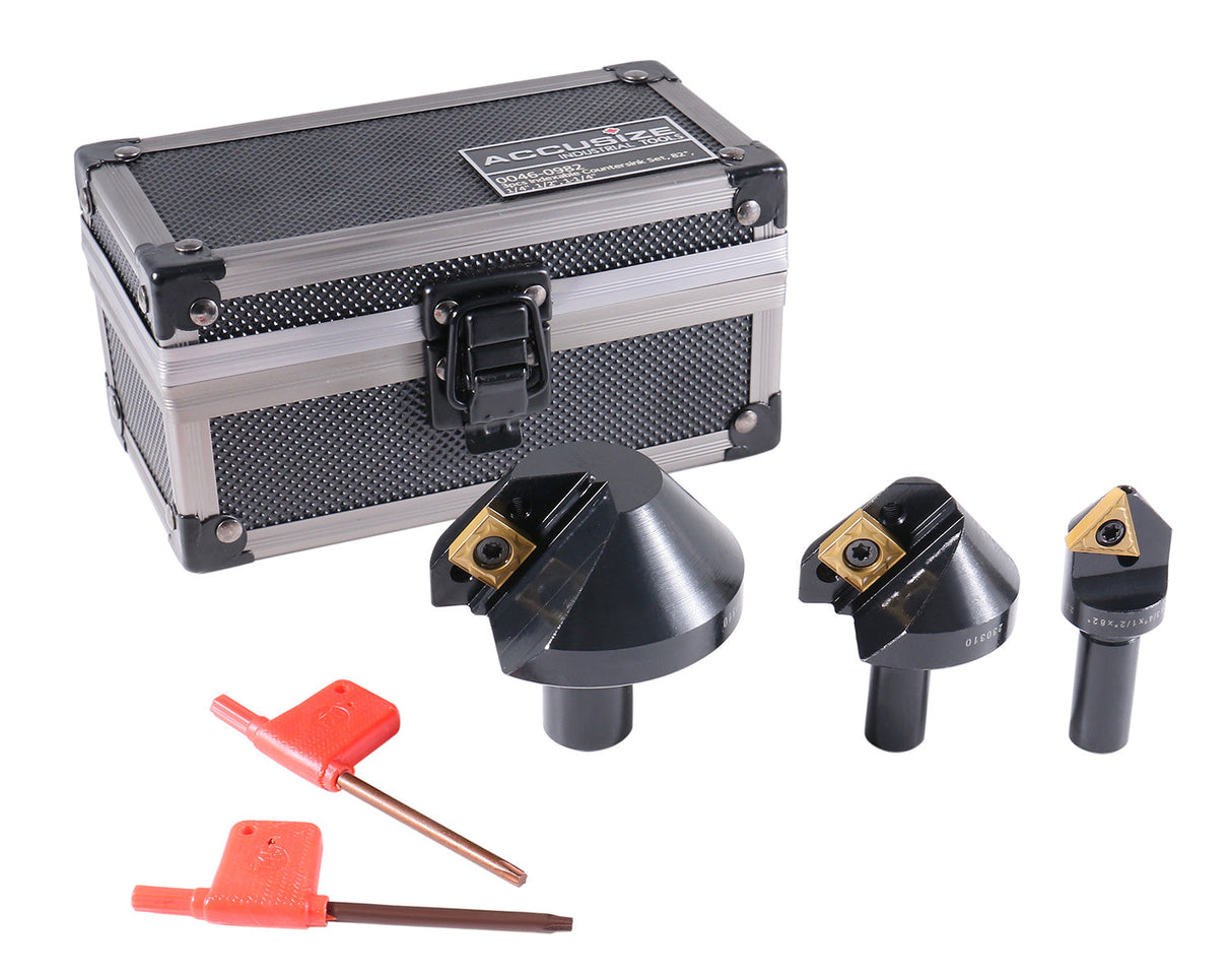 3 Pcs Indexable Countersink Sets