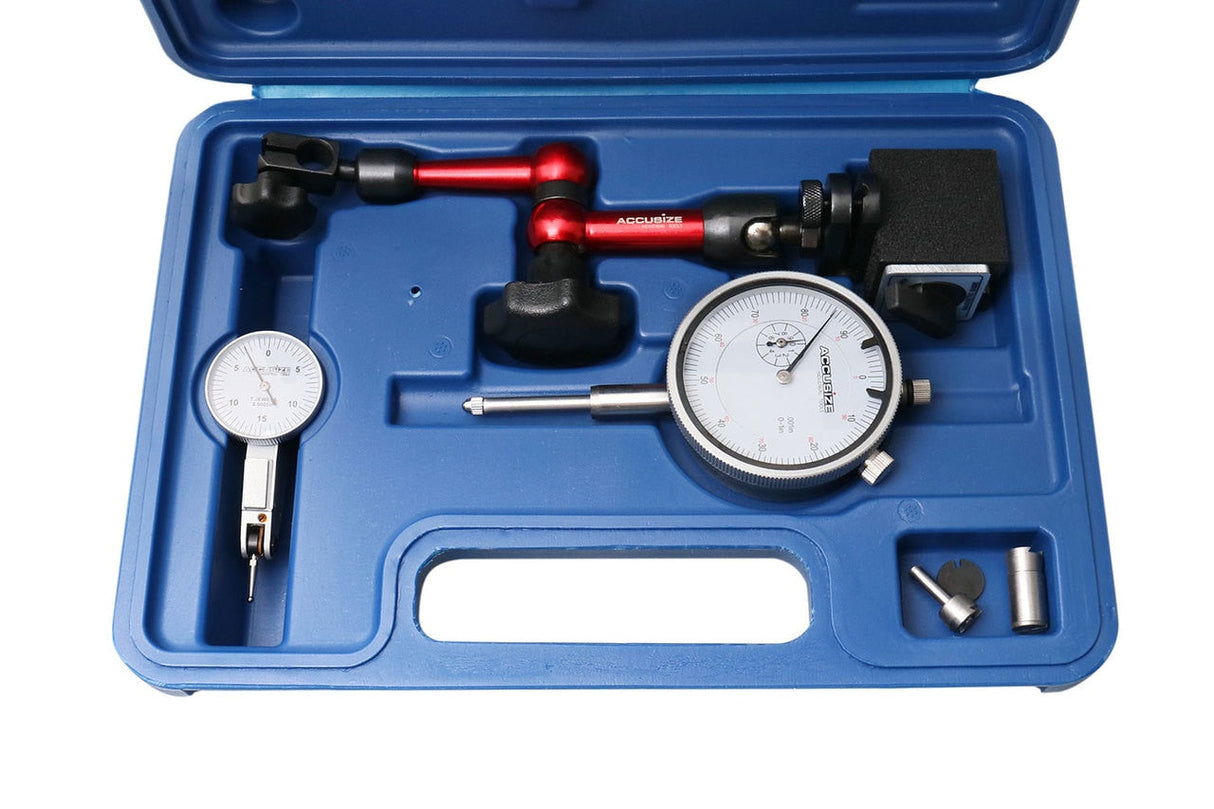 3pc Measuring Tools Set, 1" x 0.001" Dial Indicator, 0.03" x 0.0005" Dial Test Indicator & a 30kgs Mini Magnetic Base, Professional Combo, 0510-0518