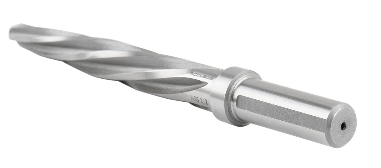 H.S.S. Aligning Reamer, Spiral Flute, 3/8" Straight Shank with 3-Equal Flat