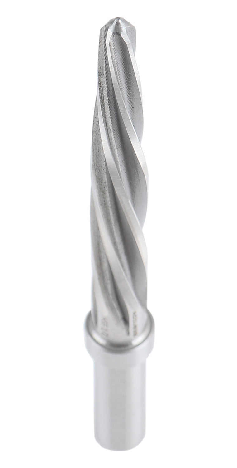 H.S.S. Aligning Reamer, Spiral Flute, 3/8" Straight Shank with 3-Equal Flat