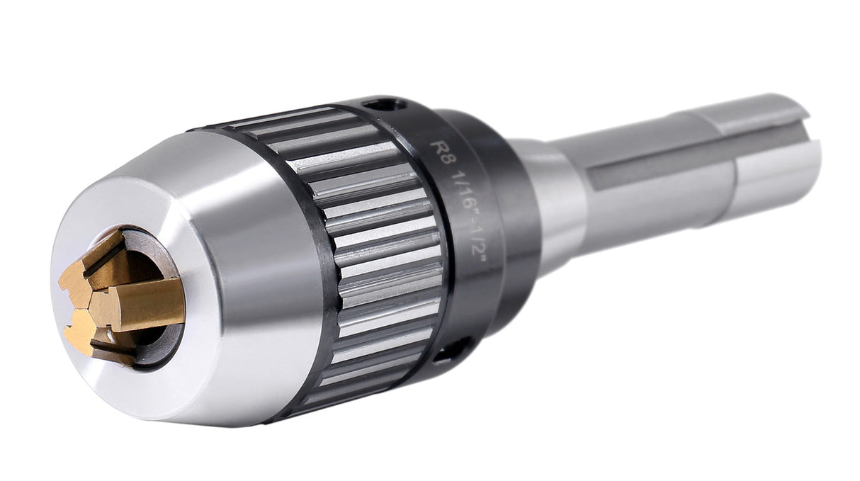 Precision Keyless Drill Chuck, Heavy-Duty with Integrated Shank, Titanium Jaws