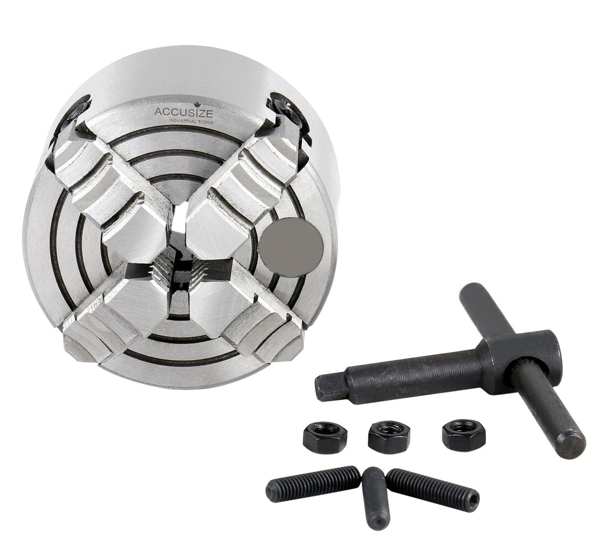 4-Jaw Independent Lathe Chucks, Plain Back