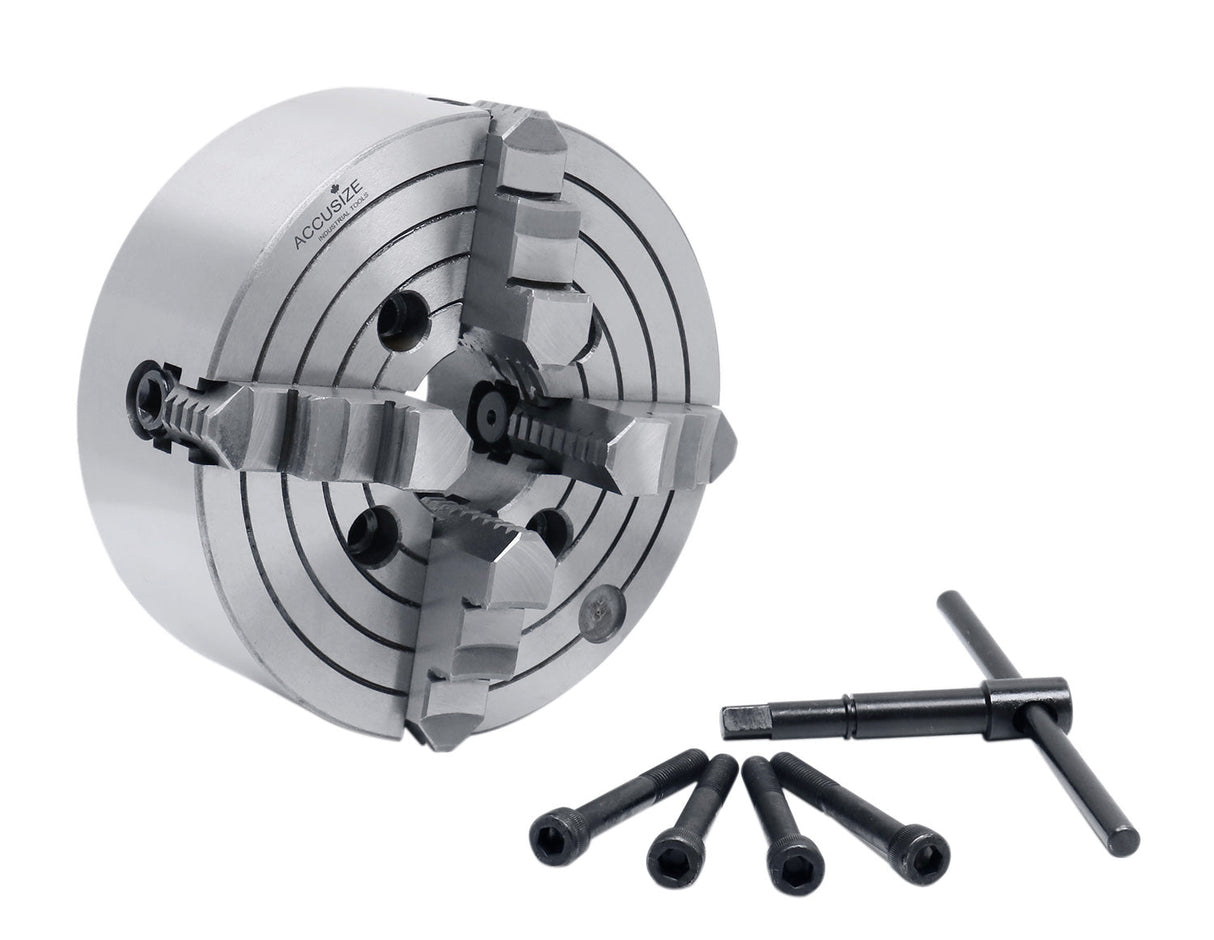 4-Jaw Independent Lathe Chucks, Plain Back