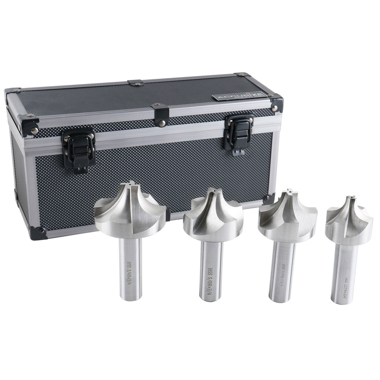 1011-0004, HSS Corner Rounding End Mill Set 4 Pcs/Set Size from 1/2" to 3/4"