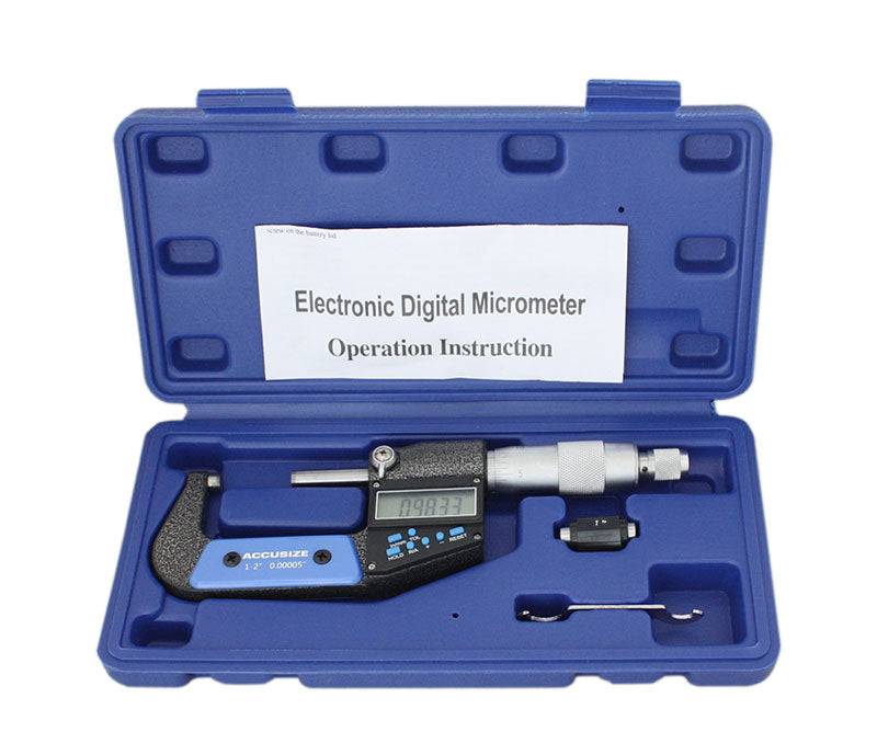 Electronic Digital Micrometers, 7 Keys, 0-1", 1-2", 2-3", 3-4", 4-5", & 5-6", inch, imperial