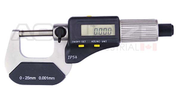 IP54 2-Key Electronic Digital Micrometers, Ratchet Friction Thimble Type