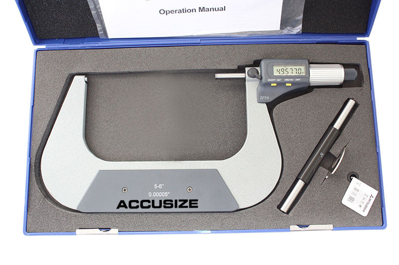 IP54 2-Key Electronic Digital Micrometers, Ratchet Friction Thimble Type