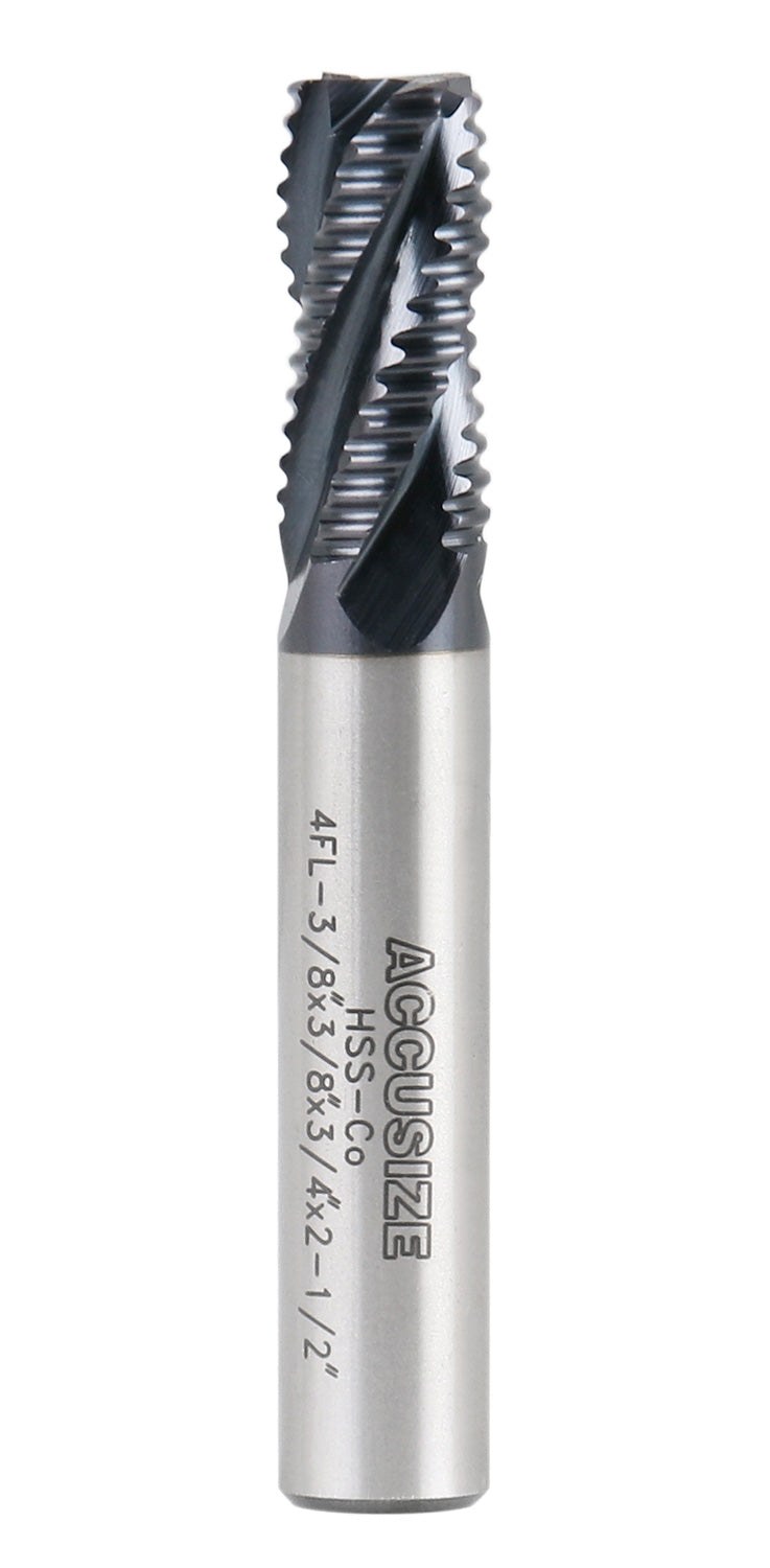 Standard Tooth, TiAlN Coated, M42-8% Cobalt Roughing End Mills