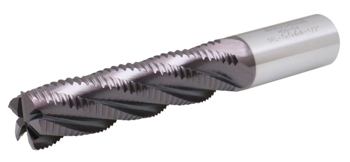 Standard Tooth, TiAlN Coated, M42-8% Cobalt Roughing End Mills