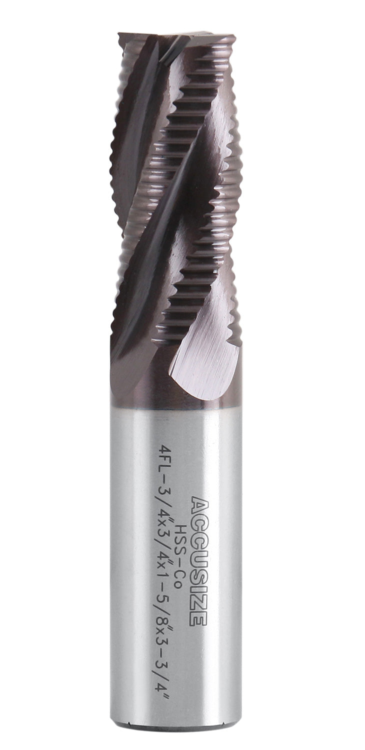Standard Tooth, TiAlN Coated, M42-8% Cobalt Roughing End Mills