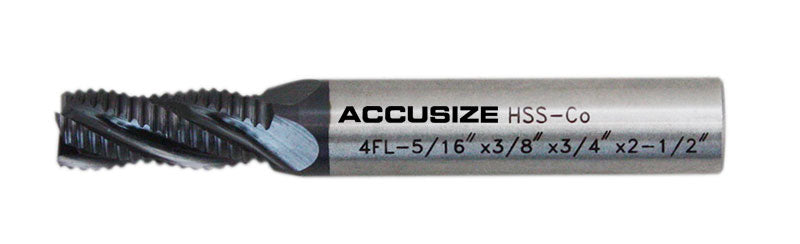 Standard Tooth, TiAlN Coated, M42-8% Cobalt Roughing End Mills