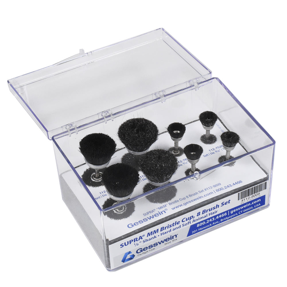 SUPRA® "MM" Bristle Cup Brush Set - 8 pcs