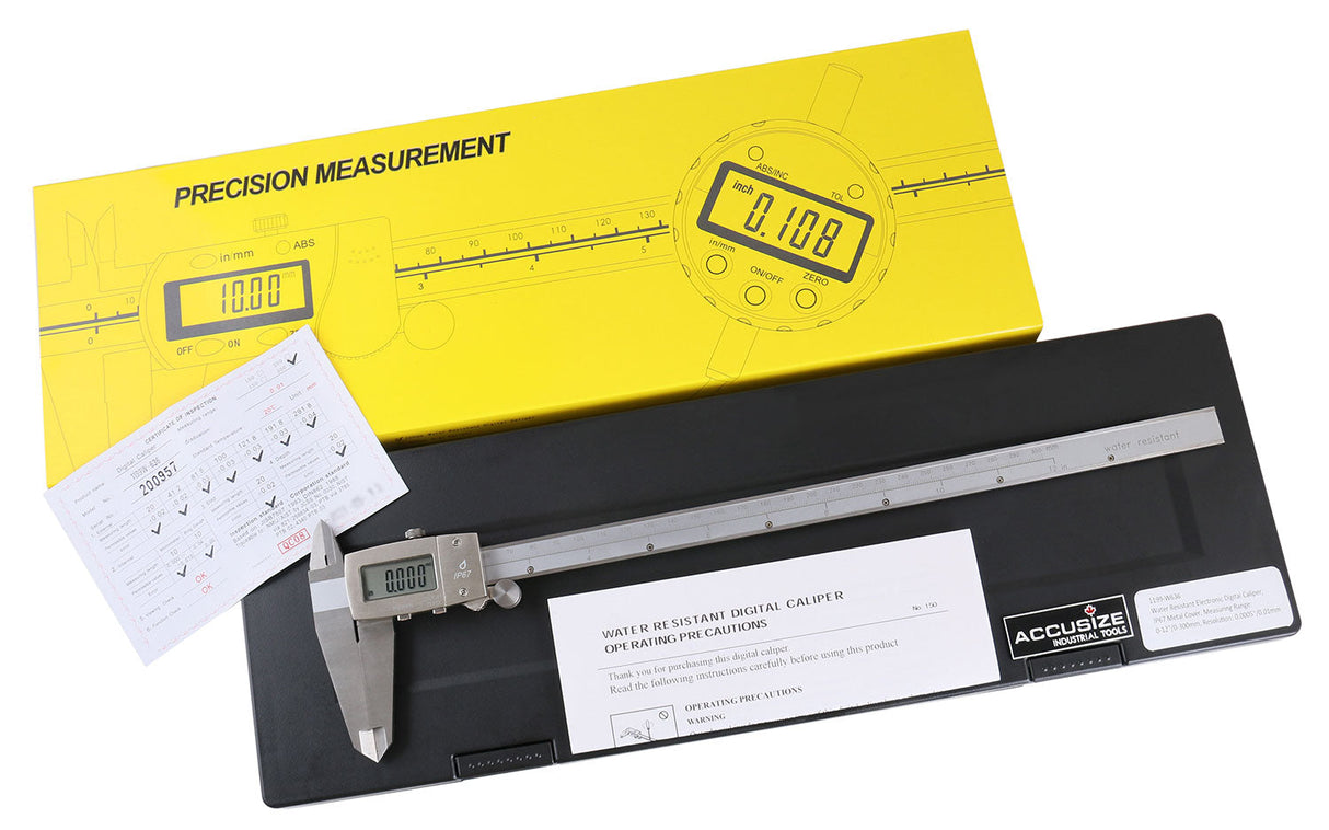 Water Resistant Electronic Digital Caliper, IP67 Metal Cover