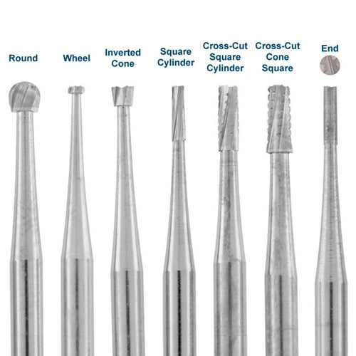 SS White Carbide Burs, 3/32" Shank (Pkg. of 5)