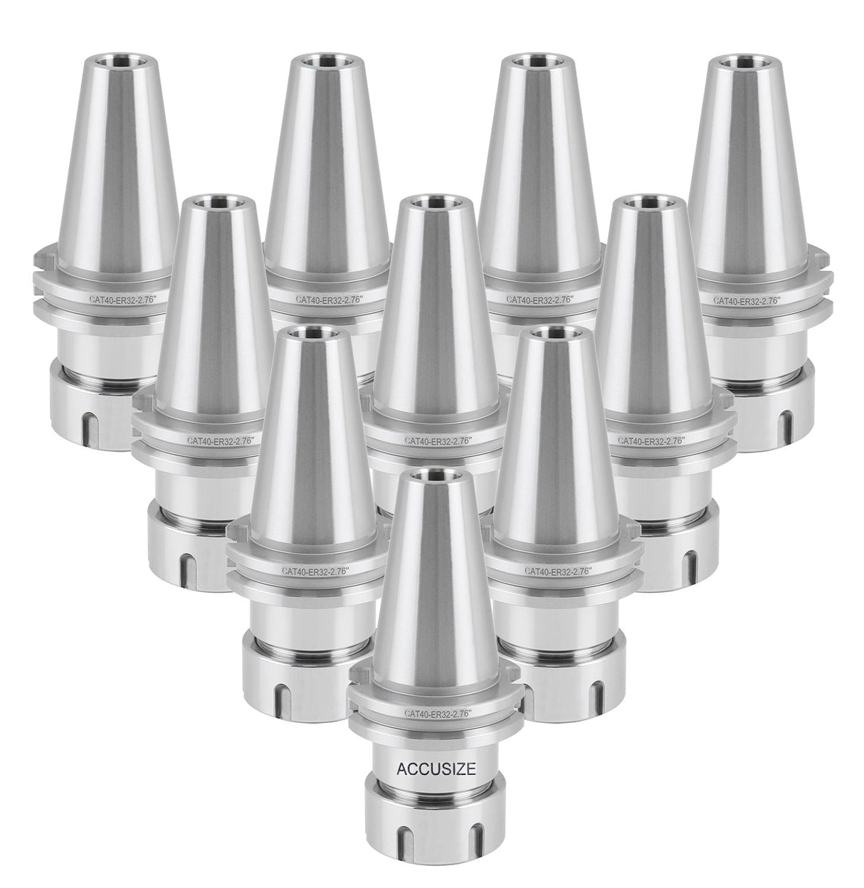 CAT40-ER32 V-Flange Collet Chucks, Projection Length 2.76" (10 pcs)