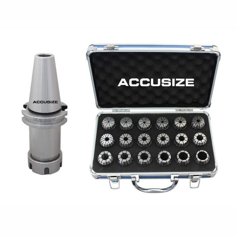 CAT40-ER32 4" Collet Chuck & ER32 18ps/set Metric Collet Set, Range: 3.0- 20.0 MM