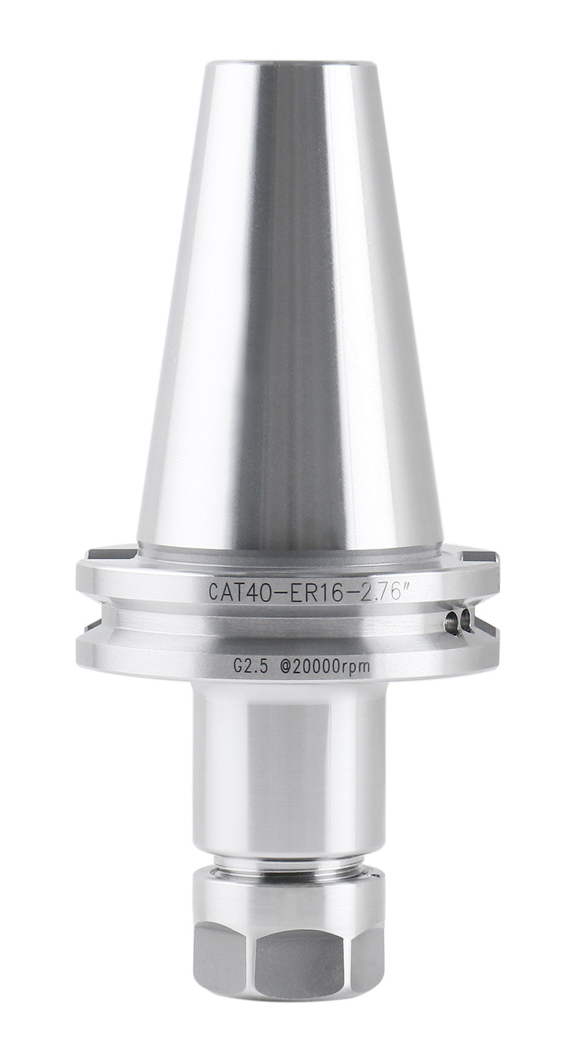 Premium V-Flange CAT40 and BT40 to ER Style Collet Chucks, Balanced to 20,000 RPM at G2.5