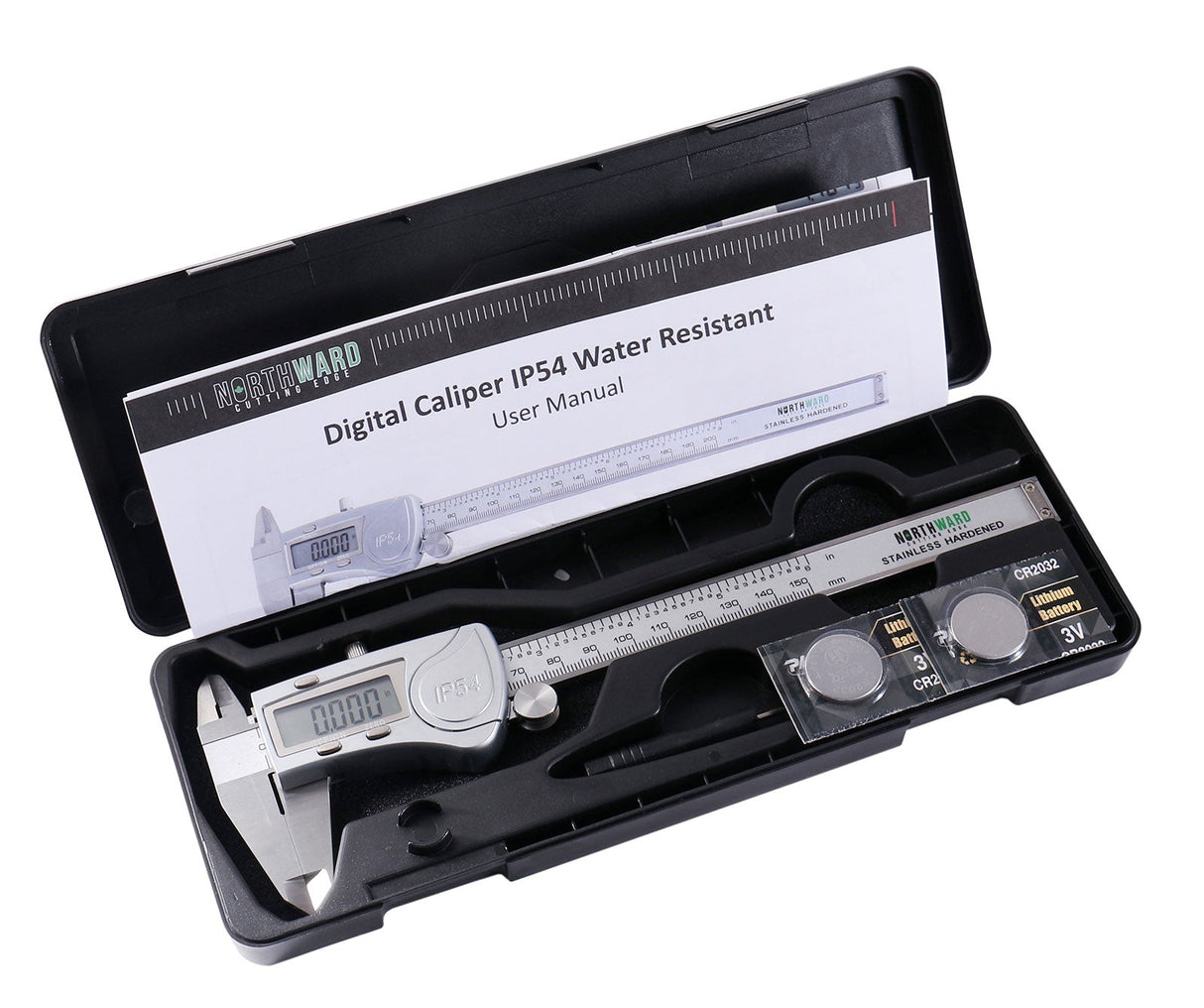 Electronic Digital Caliper Extra-Large LCD, Metal Cover, Stainless Steel, IP54 Water Resistant