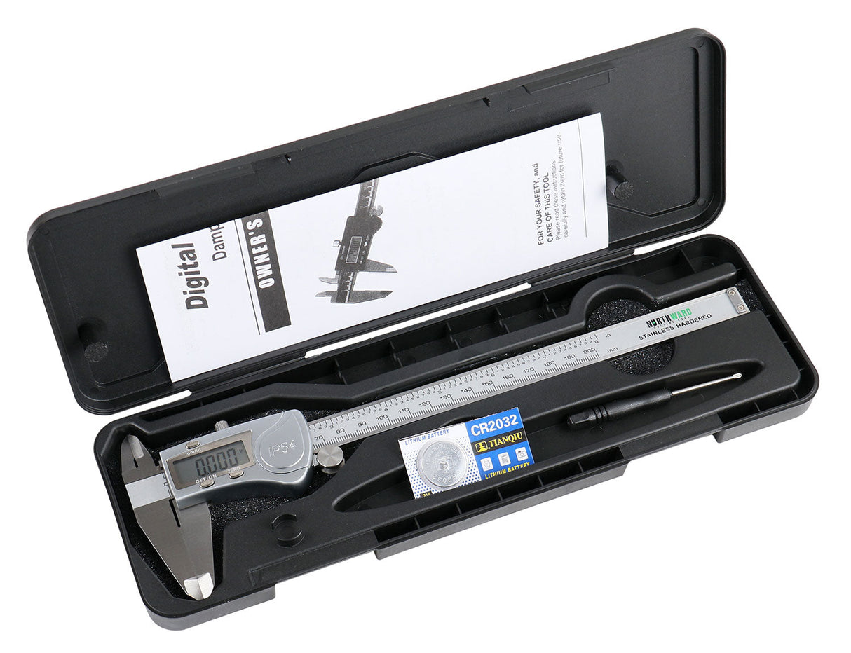 Electronic Digital Caliper Extra-Large LCD, Metal Cover, Stainless Steel, IP54 Water Resistant