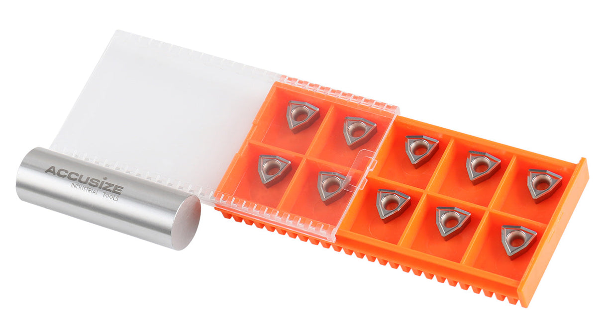 WCGT Inserts, Uncoated, Carbide, for Cutting Aluminum, 10 Pcs/Set