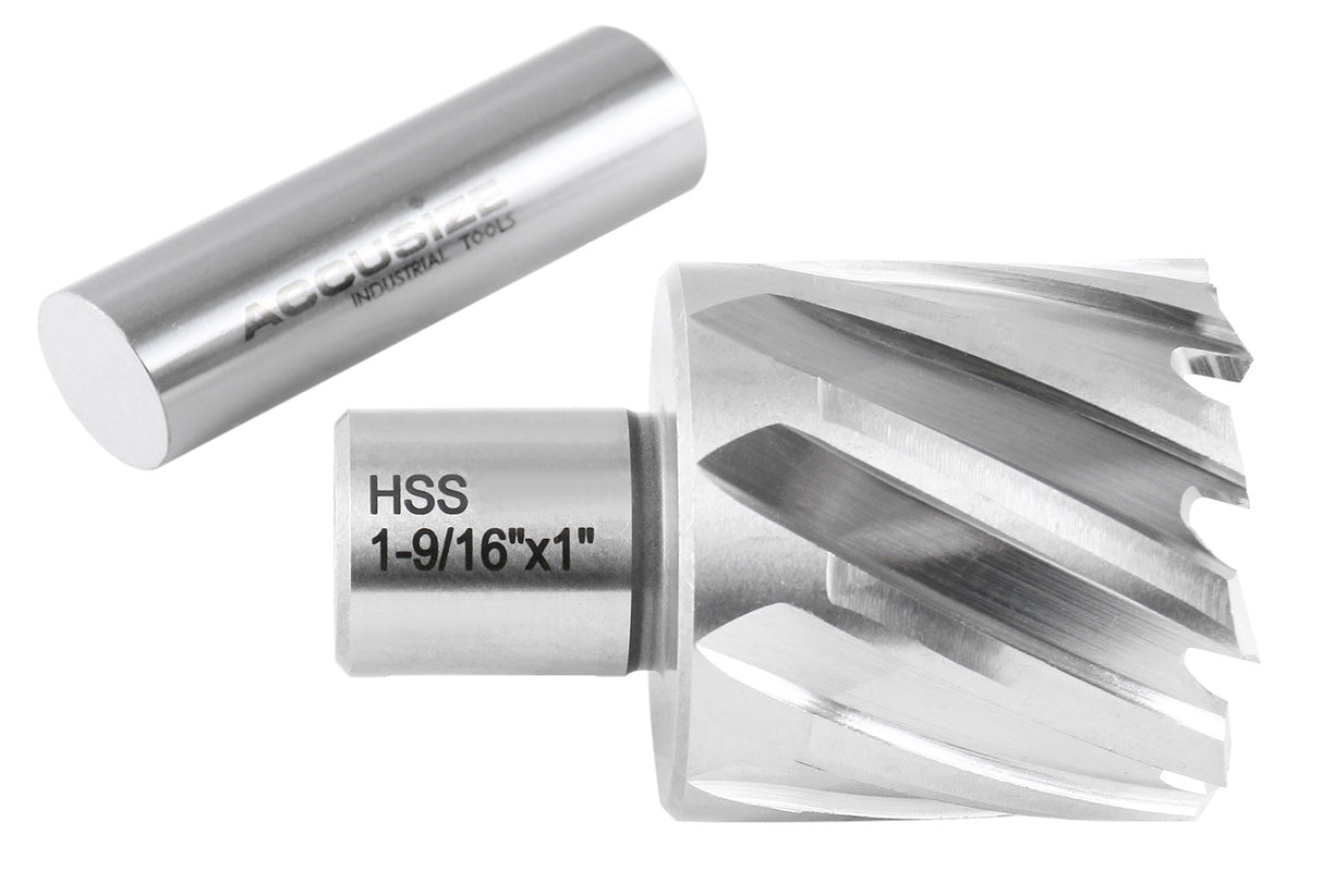 1" Cutting Depth, H.S.S. Annular Cutters, with 3/4" or 1-1/4" Weldon Shank, CBN Ground, ANSI STANDARD