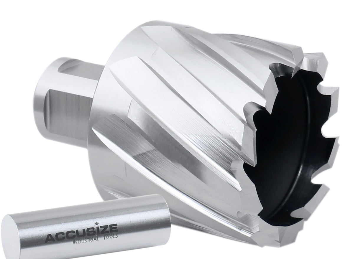 1" Cutting Depth, H.S.S. Annular Cutters, with 3/4" or 1-1/4" Weldon Shank, CBN Ground, ANSI STANDARD