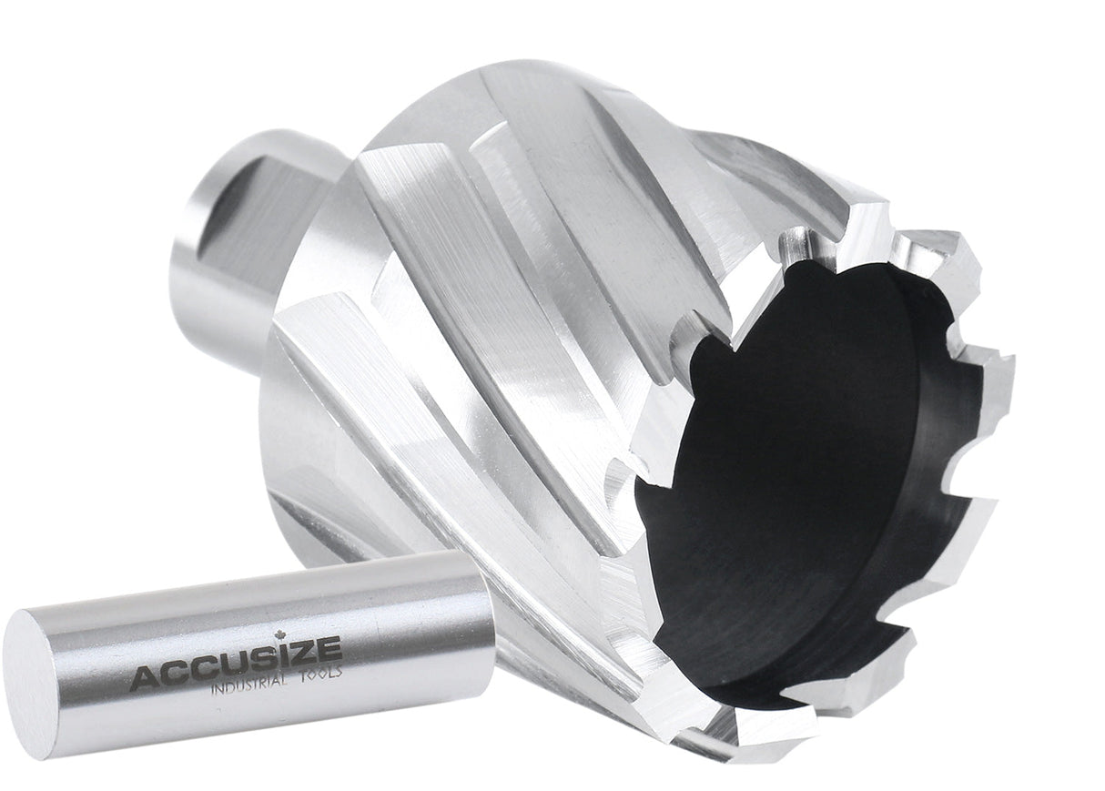 1" Cutting Depth, H.S.S. Annular Cutters, with 3/4" or 1-1/4" Weldon Shank, CBN Ground, ANSI STANDARD