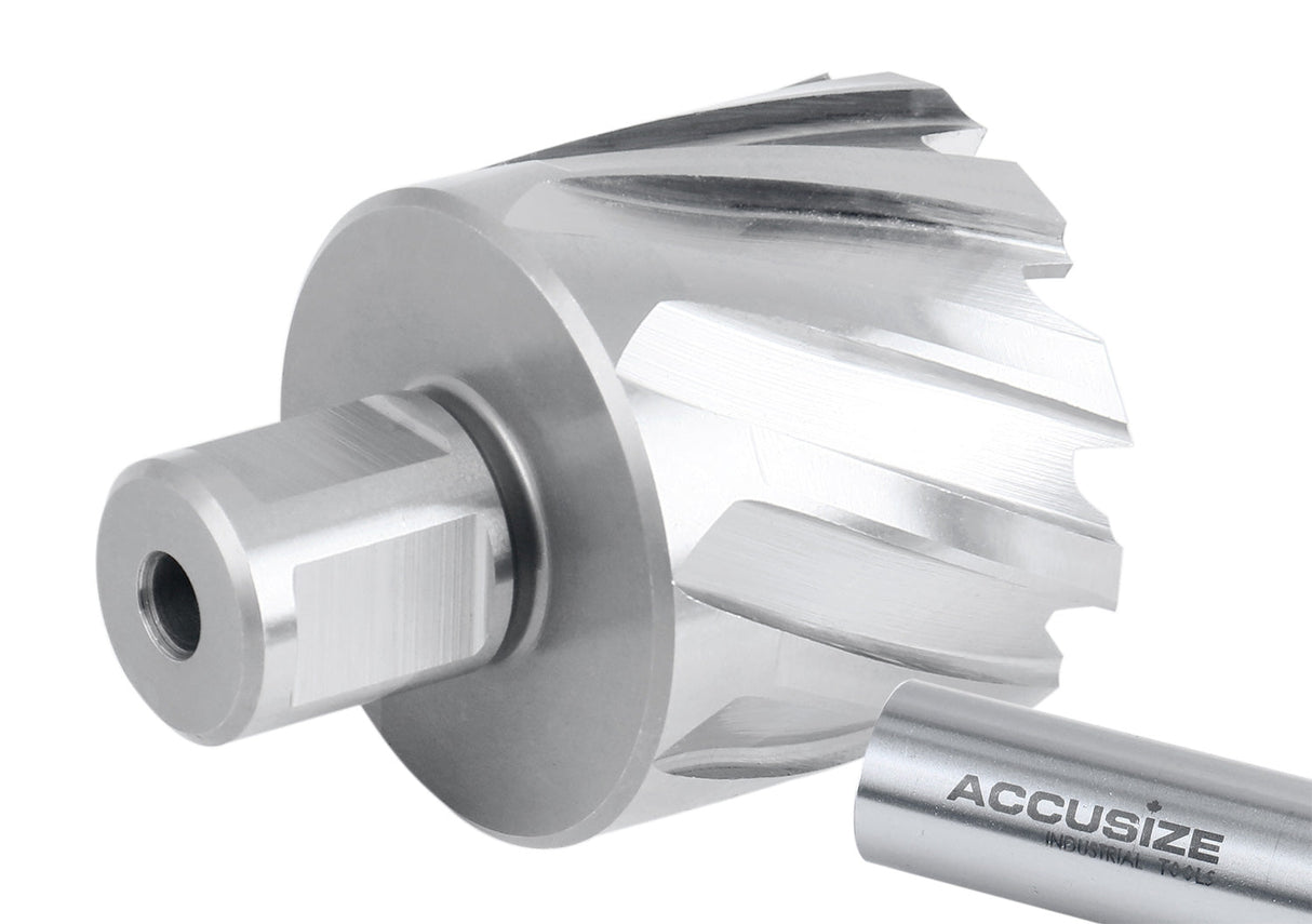 1" Cutting Depth, H.S.S. Annular Cutters, with 3/4" or 1-1/4" Weldon Shank, CBN Ground, ANSI STANDARD