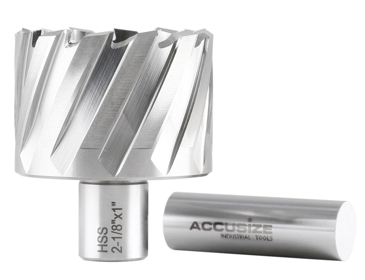 1" Cutting Depth, H.S.S. Annular Cutters, with 3/4" or 1-1/4" Weldon Shank, CBN Ground, ANSI STANDARD