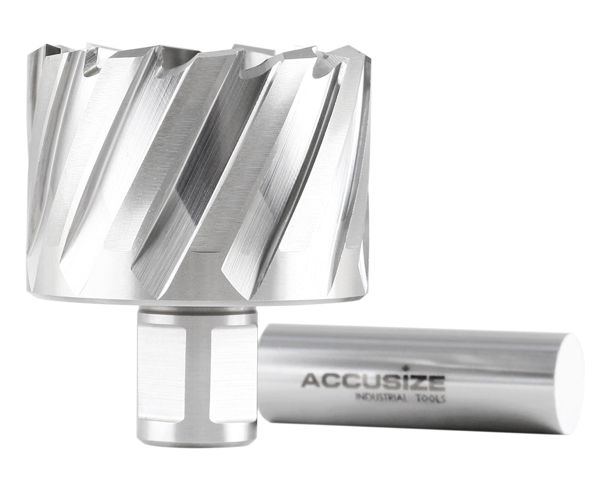 1" Cutting Depth, H.S.S. Annular Cutters, with 3/4" or 1-1/4" Weldon Shank, CBN Ground, ANSI STANDARD