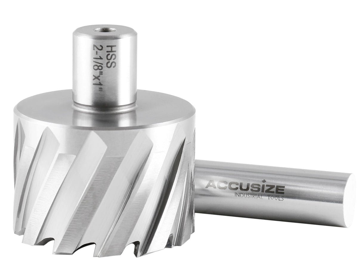 1" Cutting Depth, H.S.S. Annular Cutters, with 3/4" or 1-1/4" Weldon Shank, CBN Ground, ANSI STANDARD