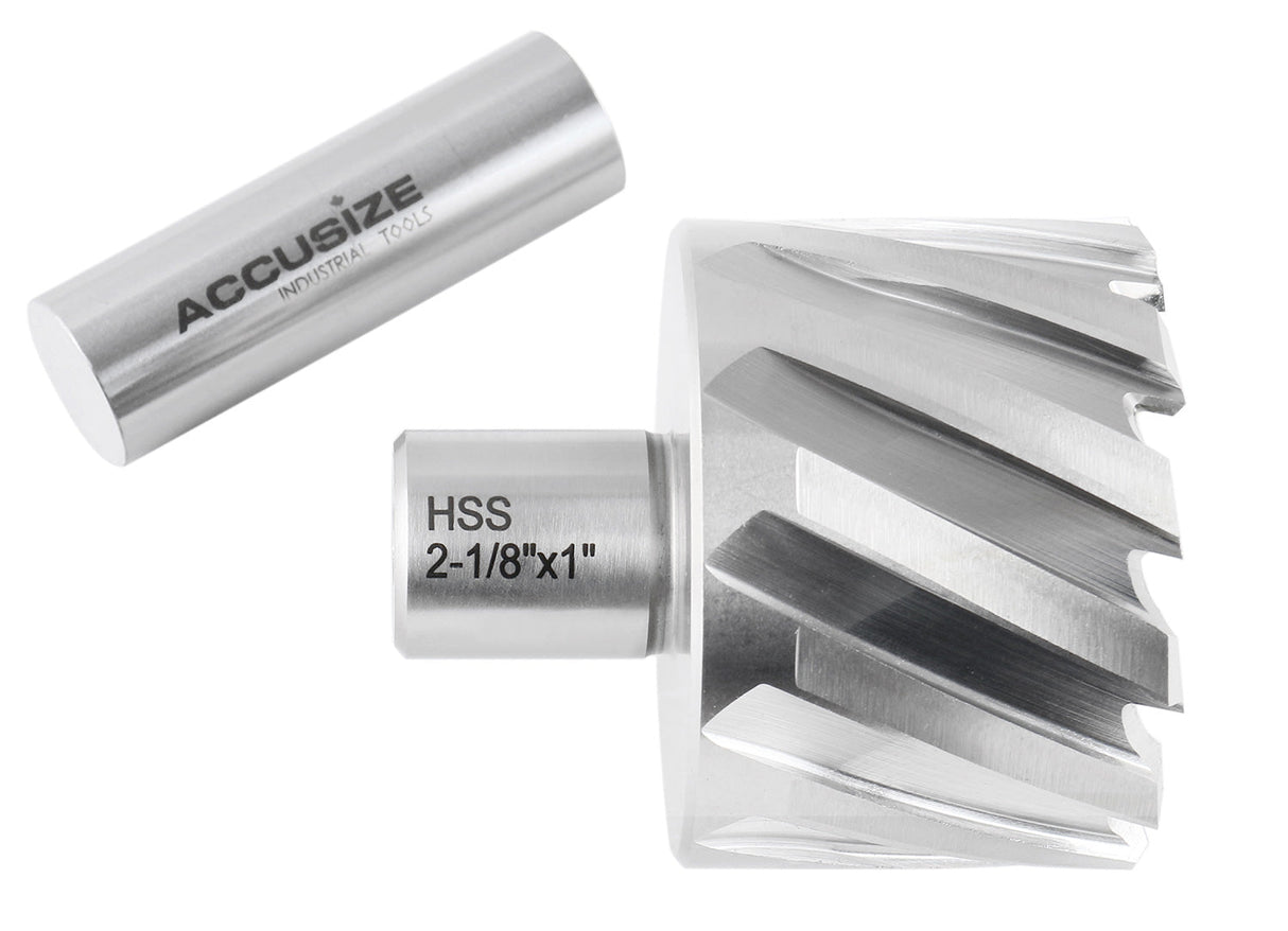 1" Cutting Depth, H.S.S. Annular Cutters, with 3/4" or 1-1/4" Weldon Shank, CBN Ground, ANSI STANDARD