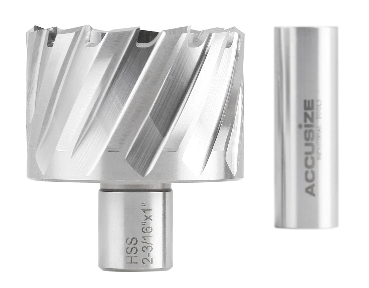 1" Cutting Depth, H.S.S. Annular Cutters, with 3/4" or 1-1/4" Weldon Shank, CBN Ground, ANSI STANDARD