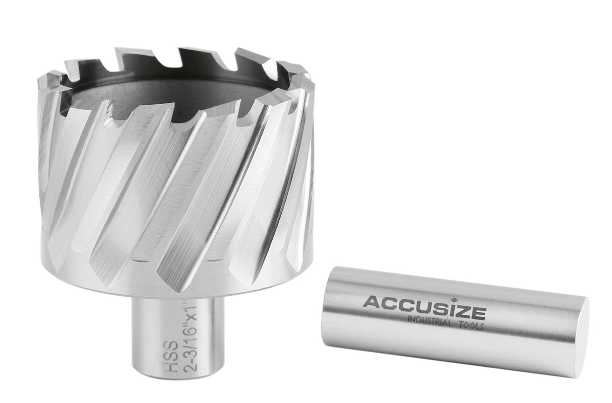 1" Cutting Depth, H.S.S. Annular Cutters, with 3/4" or 1-1/4" Weldon Shank, CBN Ground, ANSI STANDARD