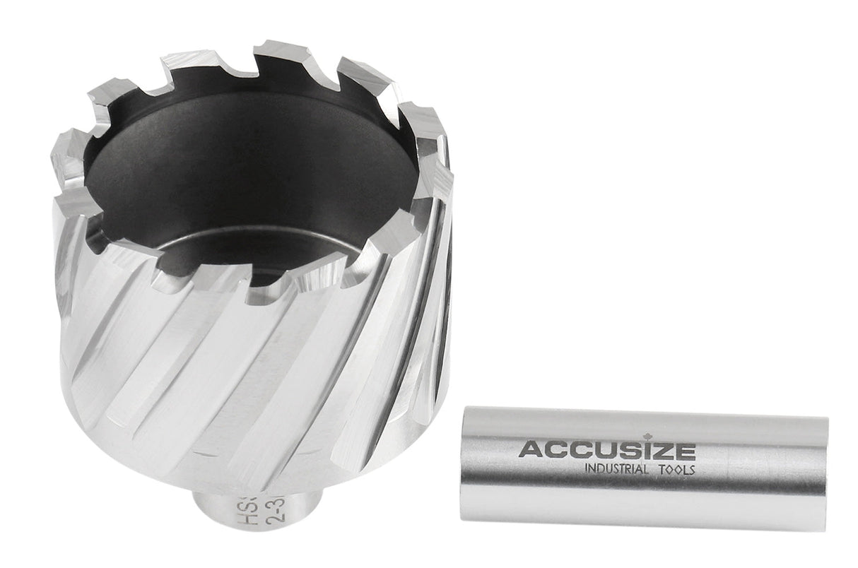 1" Cutting Depth, H.S.S. Annular Cutters, with 3/4" or 1-1/4" Weldon Shank, CBN Ground, ANSI STANDARD