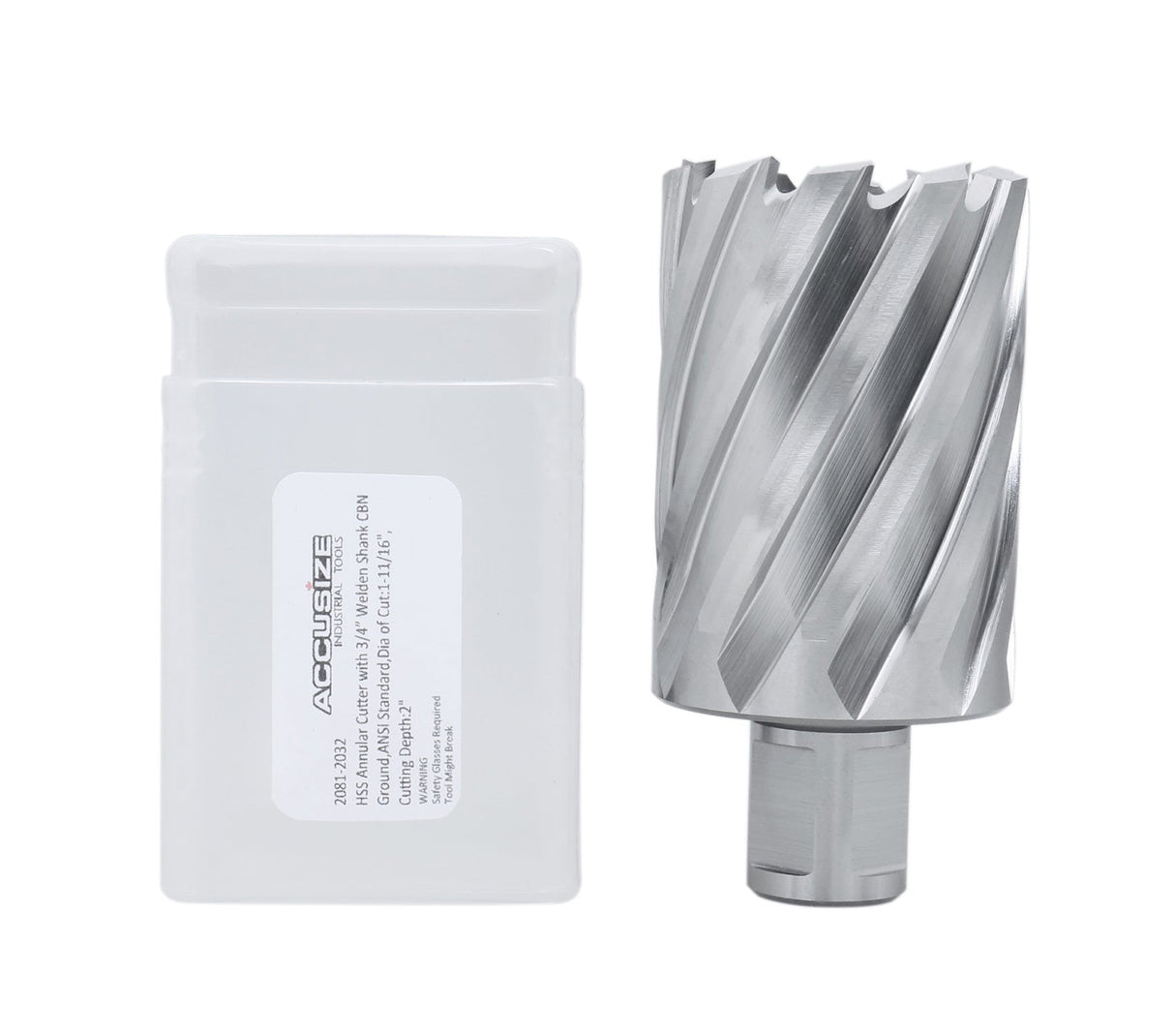 2" Cutting Depth, H.S.S. Annular Cutters with 3/4" or 1-1/4" Weldon Shank, CBN Ground, ANSI Standard