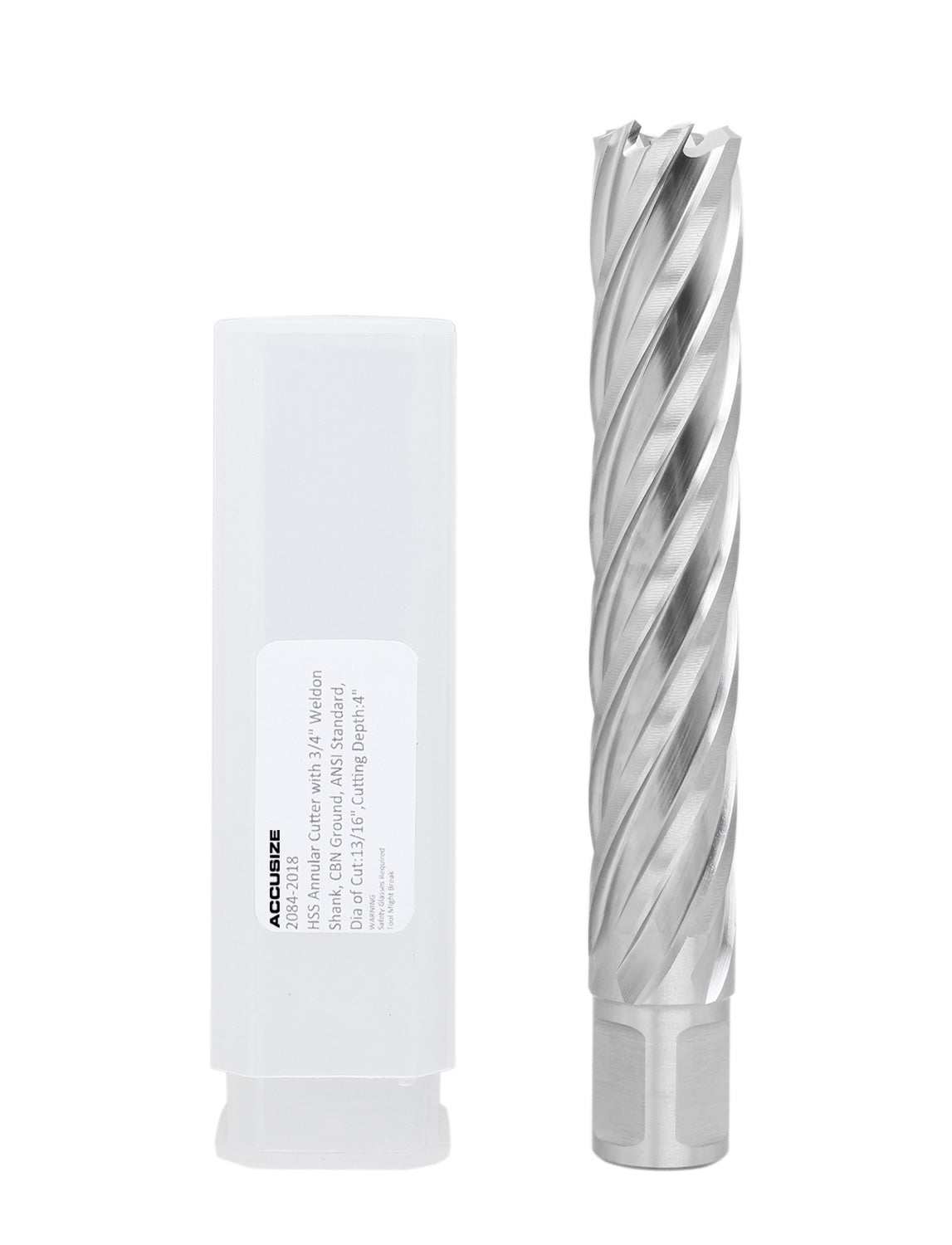 4" Cutting Depth, H.S.S. Annular Cutters with 3/4" Weldon Shank, CBN Ground, ANSI Standard