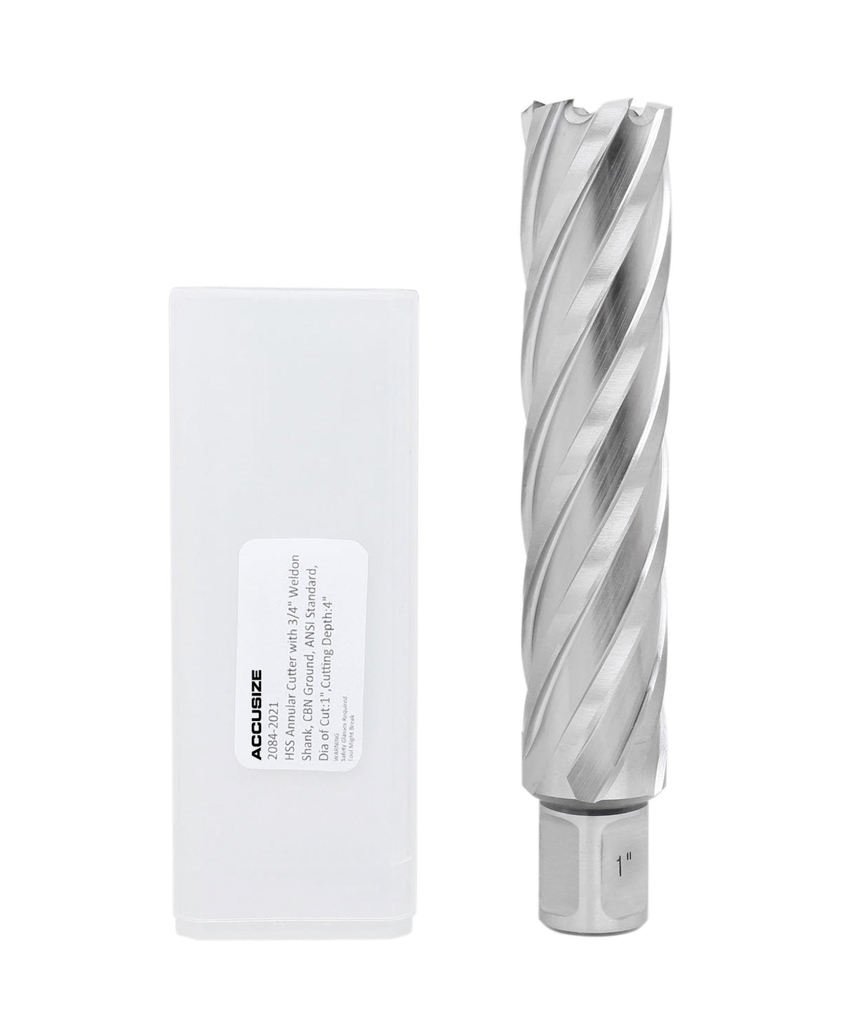 4" Cutting Depth, H.S.S. Annular Cutters with 3/4" Weldon Shank, CBN Ground, ANSI Standard