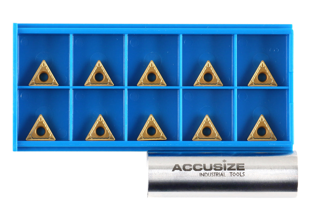 Carbide Inserts, TCMT, TiN Coated, 10 PCS/SET