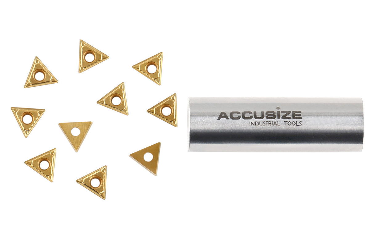 Carbide Inserts, TCMT, TiN Coated, 10 PCS/SET