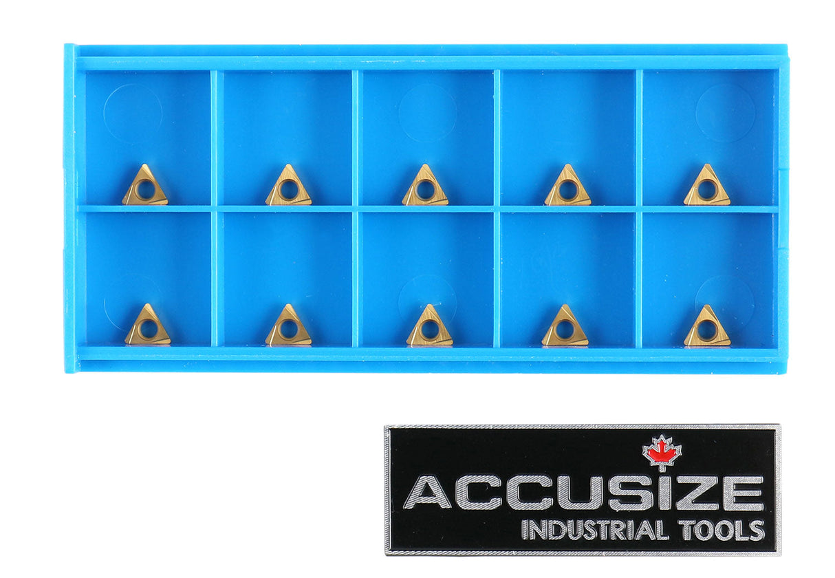 Carbide Inserts, TCMT, TiN Coated, 10 PCS/SET