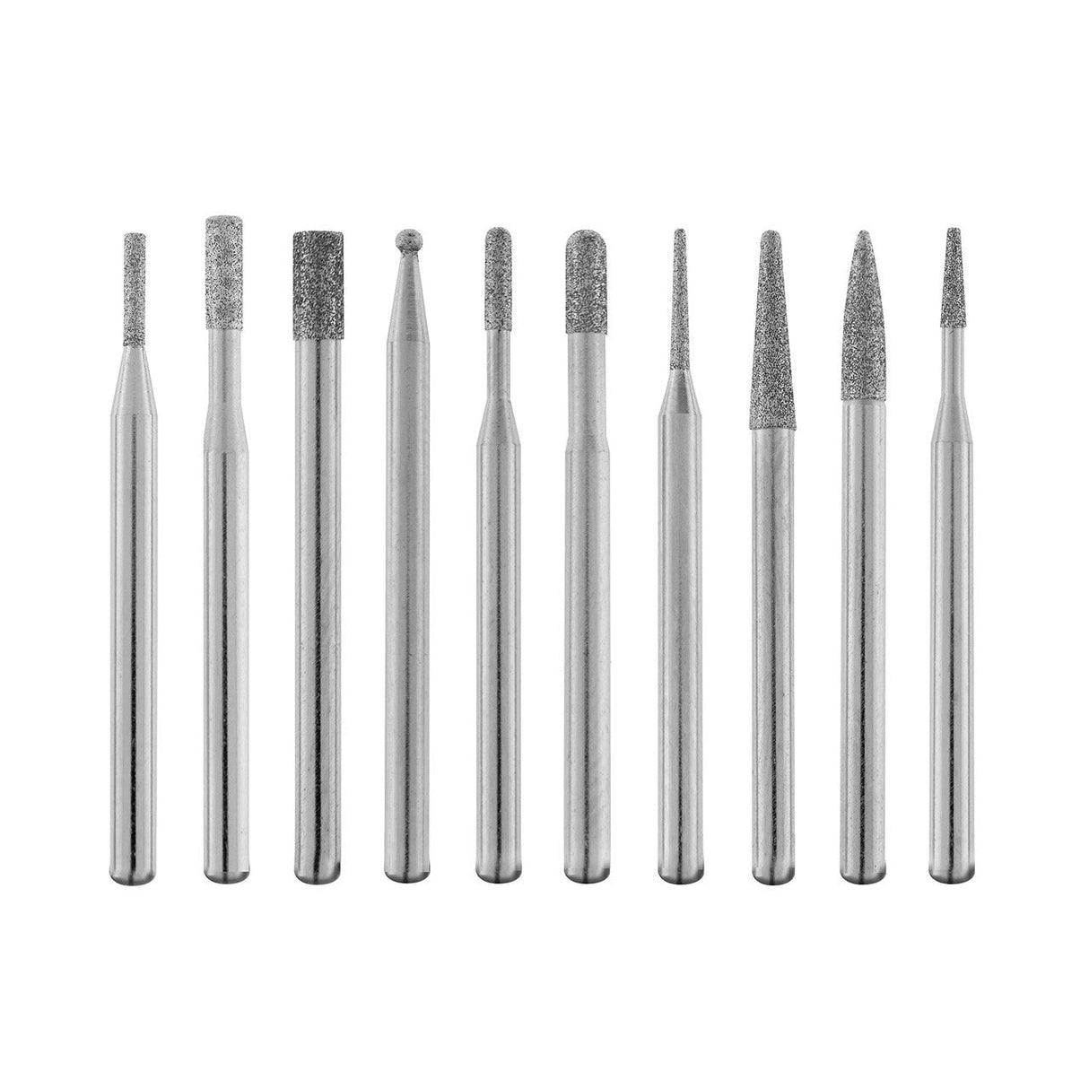 Diamond Burs, 1/8" Shank - 10-Piece Set