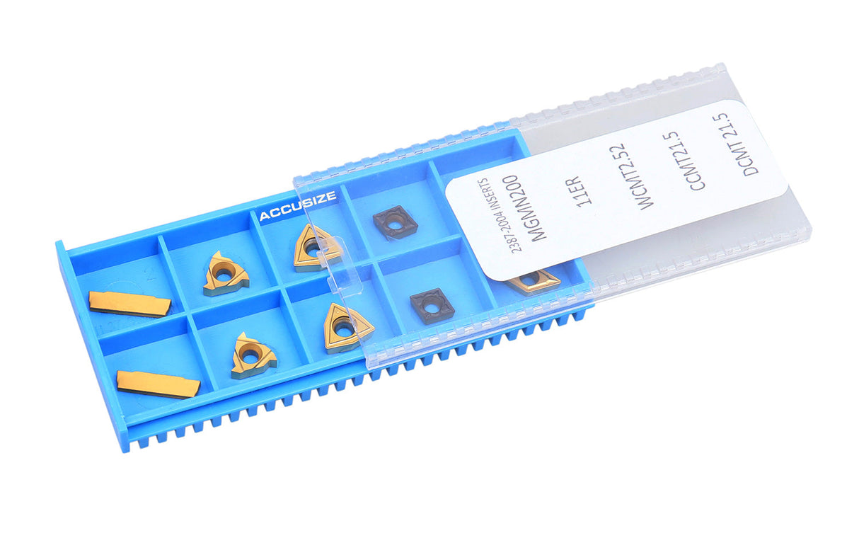 2 Pc of Each Kind of Carbide Inserts for Accusize 7ps Indexable Carbide Lathe Turning Tool Sets, CVD Coated and Tin Coated, Total 10 Pieces