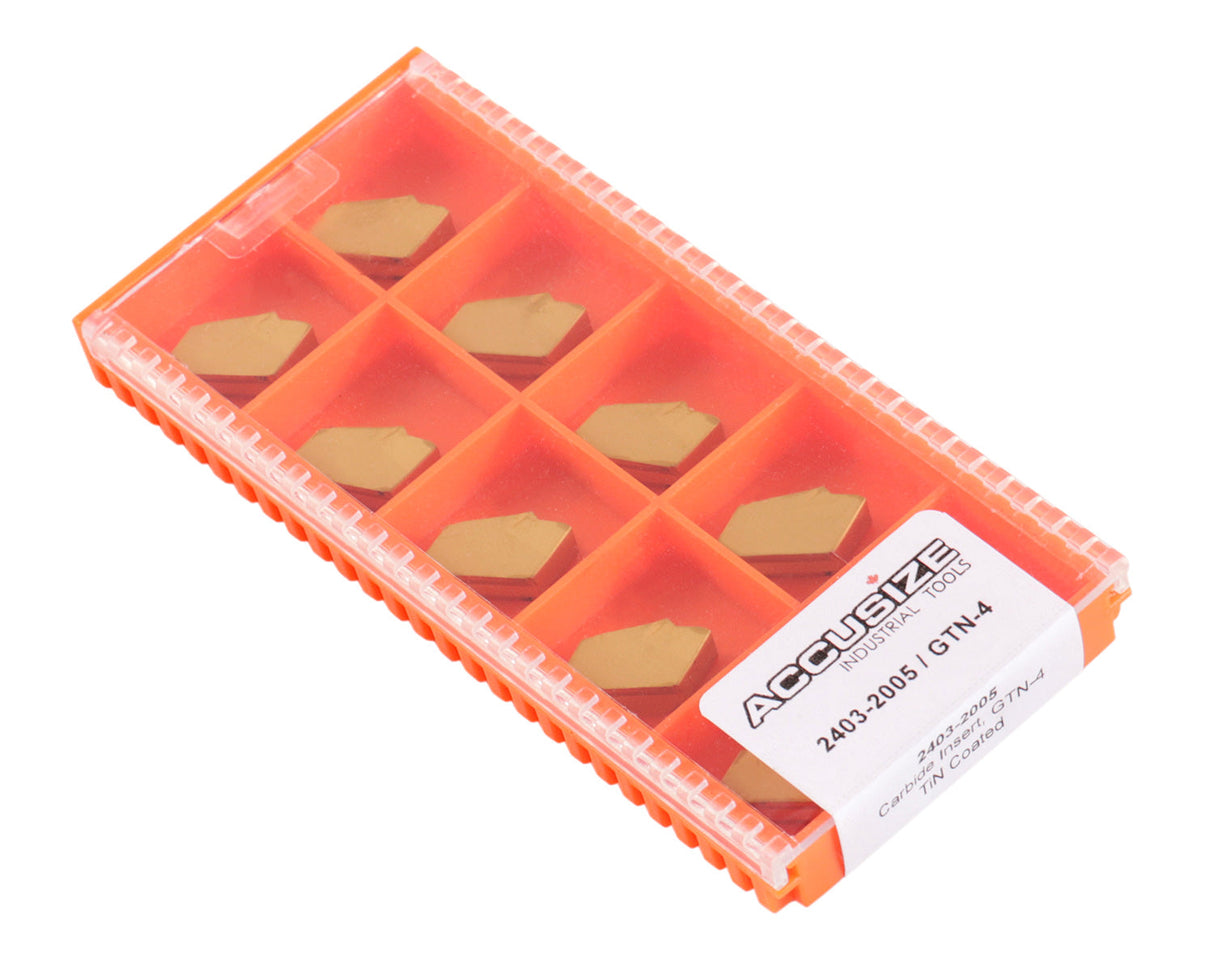 Self-Lock Carbide Cut-off GTN Carbide Inserts, 0 Degree Angle, for Cutting Steel, Aluminum or Stainless Steel