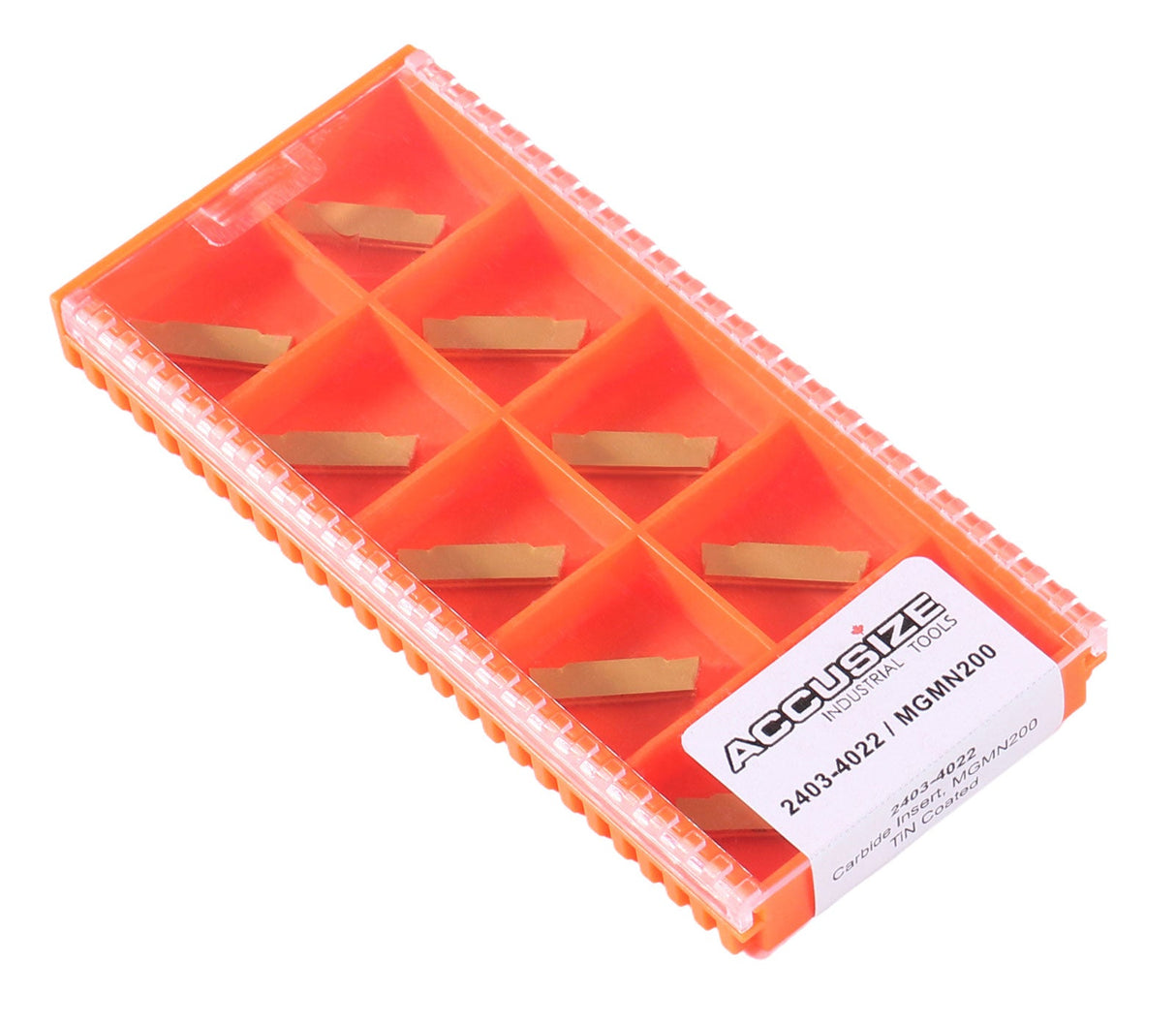 MGMN Double End Carbide Cut-Off Insert, Tin Coated, 10pc/set